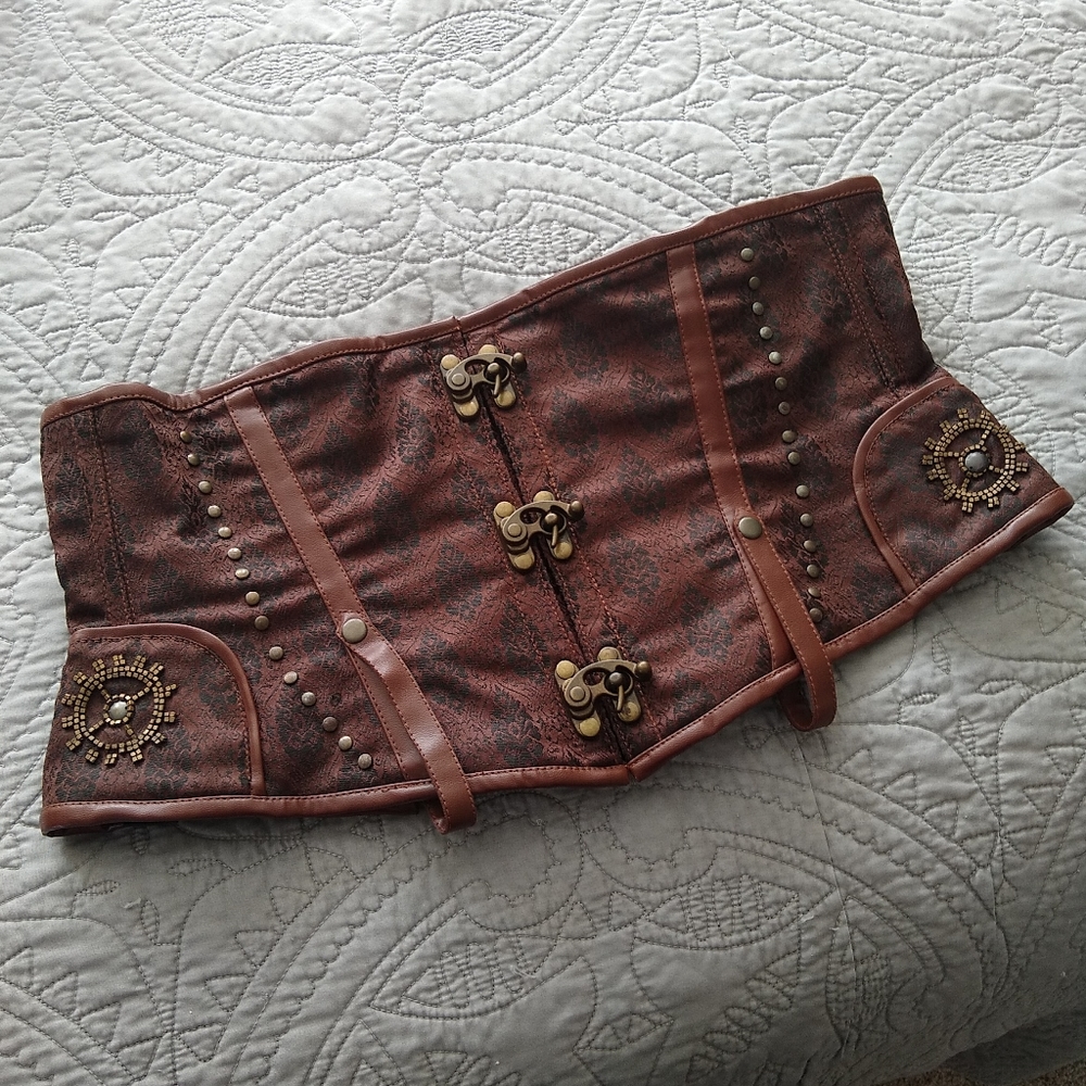 Steel Boned Steampunk Underbust Cincher Corset